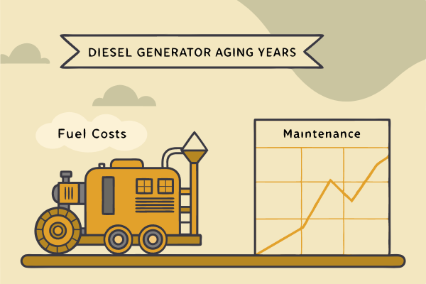 Diesel generator aging increases fuel and maintenance costs