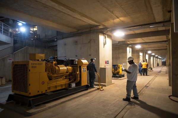 Diesel generator setup in underground facility