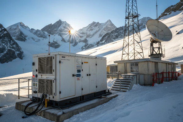 Diesel generator powering remote mountain station