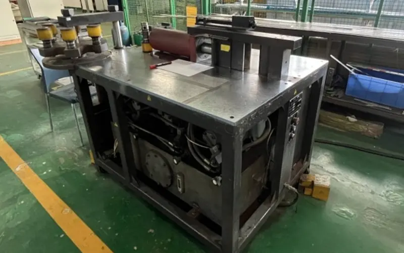 Busbar cutting machine forming copper busbars for H&C diesel generator control panels