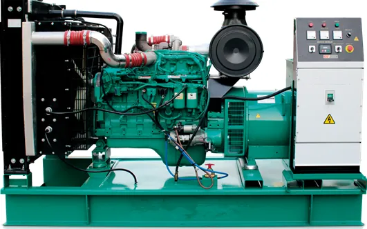 Engine and alternator mounted and coupled on the base frame during whole machine installation at H&C factory