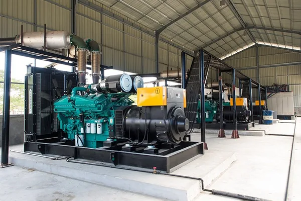 industrial diesel generator set, installed in a power facility