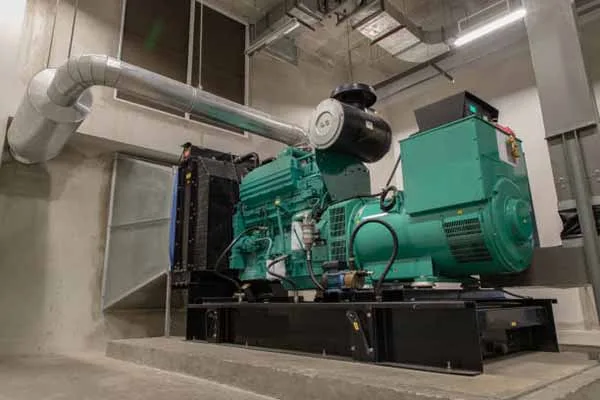 industrial diesel generator set installed in a power facility