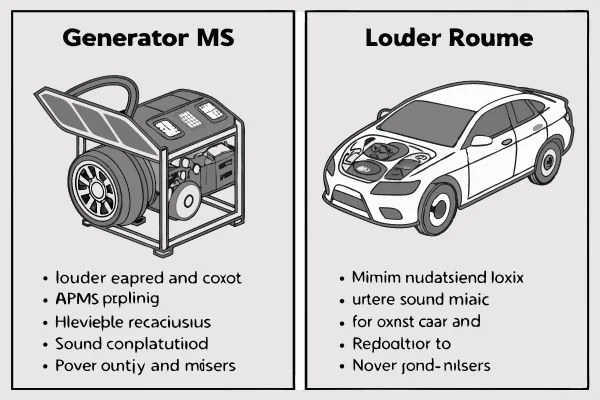 Los generadores son inherentemente más ruidosos que los motores de los automóviles.